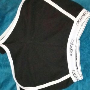 Calvin Klein (jogger type) shorts with wide waistband & logo! Read description